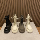 Modern női csizma 5 cm magas talppal, öko bőrből
