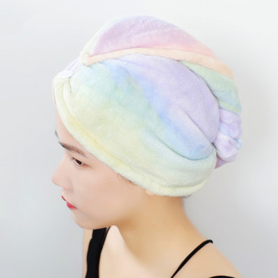 Rainbow Shower Hair Drying Hat Unicorn Head Cap Wrap Πετσέτα πολύχρωμη Quick Dry Turban Ombre πολύχρωμη Πετσέτα μαλλιών μπάνιου Home D30