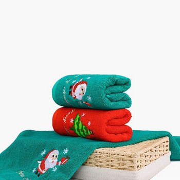 2бр. Коледна кърпа Дядо Коледа Нова година Коледен подарък Домашна баня Кърпа за измиване на ръцете Зелен Червен