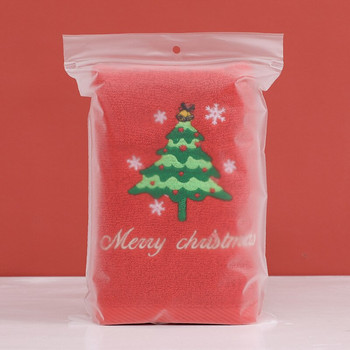 2бр. Коледна кърпа Дядо Коледа Нова година Коледен подарък Домашна баня Кърпа за измиване на ръцете Зелен Червен