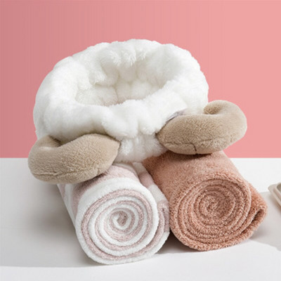 2 db rajzfilm mikroszálas turbán gyorsan száradó hajsapka becsomagolt törölköző zuhanysapka küld hajgumi