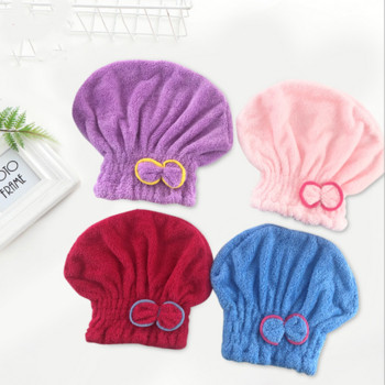 2020 Καπέλο στεγνώματος μαλλιών για κορίτσια με γρήγορο στέγνωμα Πετσέτα πετσετών μικροϊνών για μαλλιά Πετσέτα με τυλιγμένο καπέλο με πετσέτα