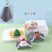 Prosoape de mână Crăciun Bucătărie Baie Prosop de mână de Crăciun Uscare rapidă Moale Absorbant Prosop din lână Coral Cadouri de Revelion Moș Crăciun