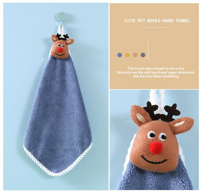 Prosoape de mână Crăciun Bucătărie Baie Prosop de mână de Crăciun Uscare rapidă Moale Absorbant Prosop din lână Coral Cadouri de Revelion Moș Crăciun