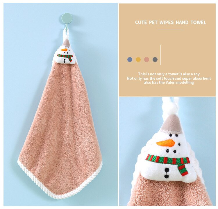 Prosoape de mână Crăciun Bucătărie Baie Prosop de mână de Crăciun Uscare rapidă Moale Absorbant Prosop din lână Coral Cadouri de Revelion Moș Crăciun