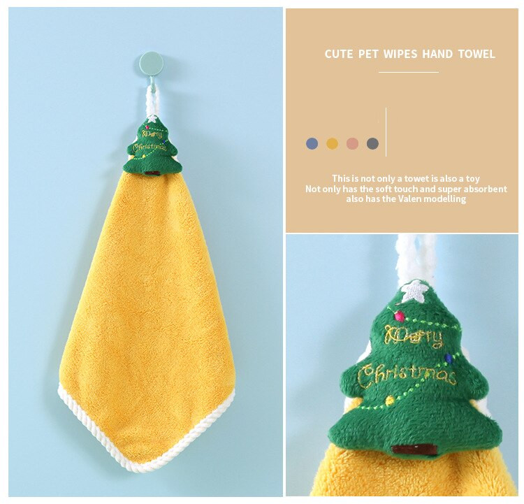 Prosoape de mână Crăciun Bucătărie Baie Prosop de mână de Crăciun Uscare rapidă Moale Absorbant Prosop din lână Coral Cadouri de Revelion Moș Crăciun