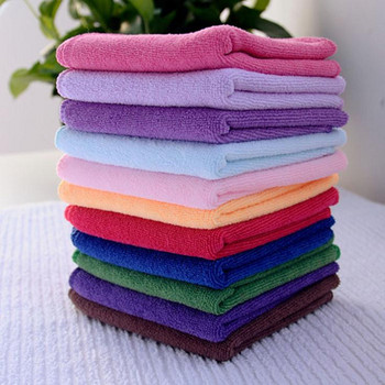 Квадратна мека микрофибърна кърпа за почистване на автомобили Измийте чиста кърпа Микрофибърна грижа за ръце Кърпи за почистване на дома 25x25 см 10 бр.