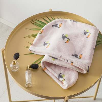 Cartoon Rainbow Stripe Print Sausų plaukų kepuraitė Poliesterio koralų vilna Paprasta, stipriai sugerianti vandenį greitai išdžiūvusi, naudojama vonios kambariui