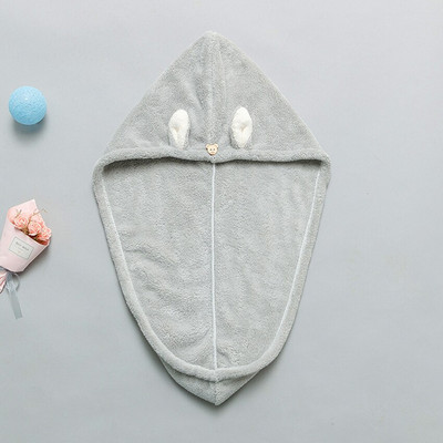 Urechi de iepure de desene animate Capac de par uscat Poliester Bumbac Lână de corali Simplu Puternic Absorbție de apă Uscare rapidă Utilizare pentru baie Hotel