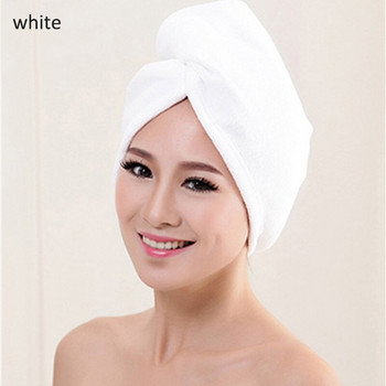 1 τεμ. Πετσέτα μπάνιου καπέλο για στεγνά μαλλιά που στεγνώνει γρήγορα φορητό σούπερ απορροφητικό 2 μεγεθών Καπέλο ντους μαλλιών Lady Turban Thickening