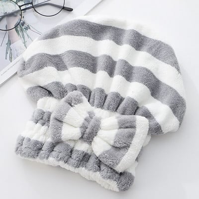 Vandenį sugerianti ir džiovinanti kepurė moteriška sausiems plaukams šluostyti plaukus greitai džiūstantys ilgų plaukų rankšluosčiai sustorintas šampūnas vonios kepurė su turbanu