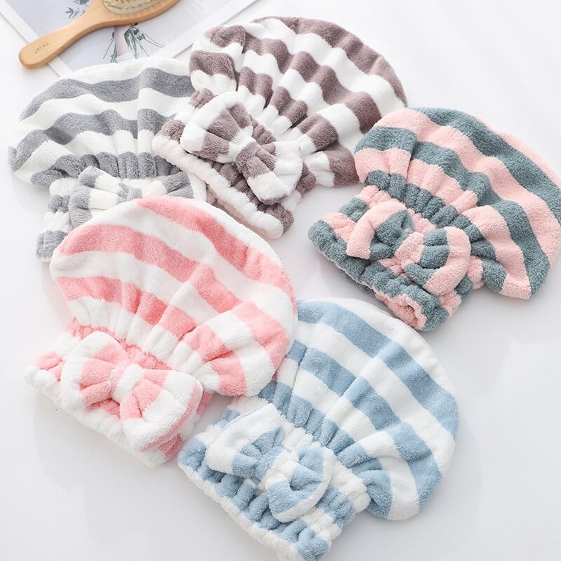 Vandenį sugerianti ir džiovinanti kepurė moteriška sausiems plaukams šluostyti plaukus greitai džiūstantys ilgų plaukų rankšluosčiai sustorintas šampūnas vonios kepurė su turbanu