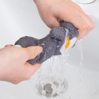 2 τεμάχια χαριτωμένη πετσέτα πιγκουίνος κοραλλιογενής βελούδινη κρεμαστή κουζίνα μπάνιου οικιακής χρήσης Παιδική πετσέτα κινουμένων σχεδίων απορροφητική τετράγωνη πετσέτα
