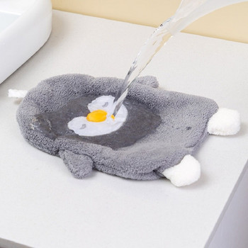 2 τεμάχια χαριτωμένη πετσέτα πιγκουίνος κοραλλιογενής βελούδινη κρεμαστή κουζίνα μπάνιου οικιακής χρήσης Παιδική πετσέτα κινουμένων σχεδίων απορροφητική τετράγωνη πετσέτα