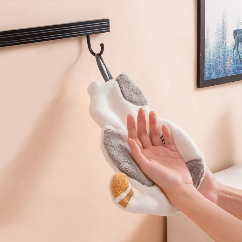1 bucată drăguț pisică prosop de mână super absorbant din microfibră bucătărie baie prosop de mână prosop agățat de uz casnic batistă portabilă