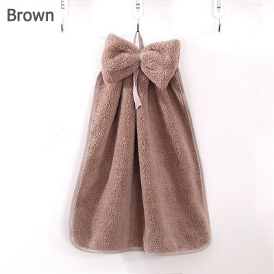 Akasztó hurkok Gyorsan száradó Bowknot nedvszívó otthoni frottír törölközők Korall bársony kéztörlő mosogatórongyok