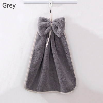 Akasztó hurkok Gyorsan száradó Bowknot nedvszívó otthoni frottír törölközők Korall bársony kéztörlő mosogatórongyok