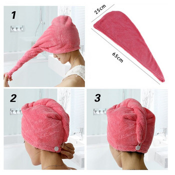 1 бр./опаковка кърпи за коса супер абсорбиращи 25x65 см дамски шапка за изсушаване на косата за баня домашен текстил бързосъхнещи салонни кърпи микрофибър