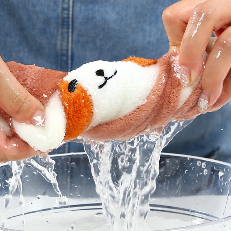 1 buc. Animal de desene animate câine minunat șterge prosop absorbant agățat spălat pe mâini prosop moale batista de pluș șterge cârpă curată