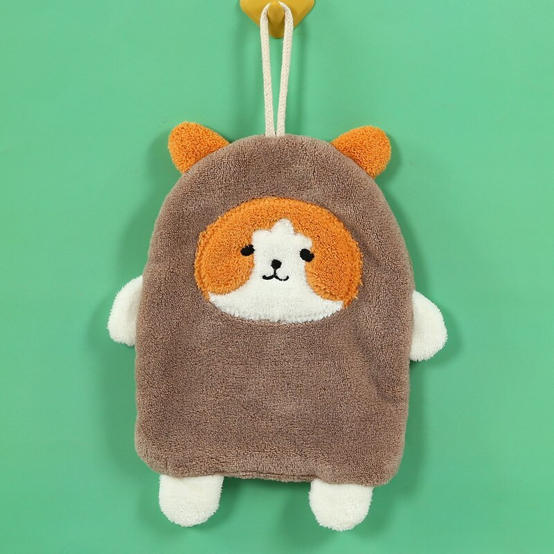 1 buc. Animal de desene animate câine minunat șterge prosop absorbant agățat spălat pe mâini prosop moale batista de pluș șterge cârpă curată