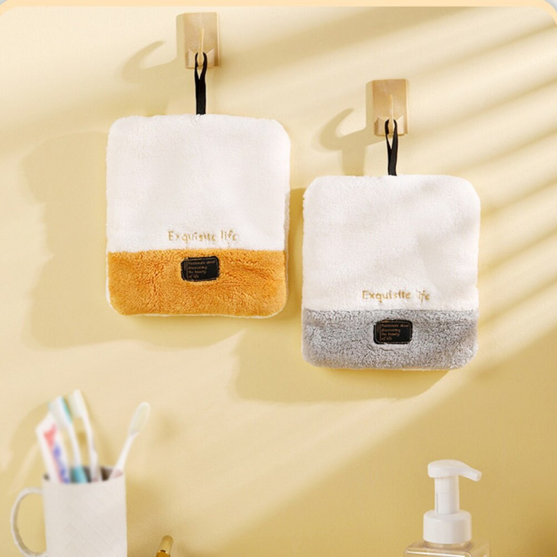 Szuper nedvszívó függő típusú törölköző Home Decora kettős célú korall bársony kéztörlő fürdőszoba konyhai törlőkendők