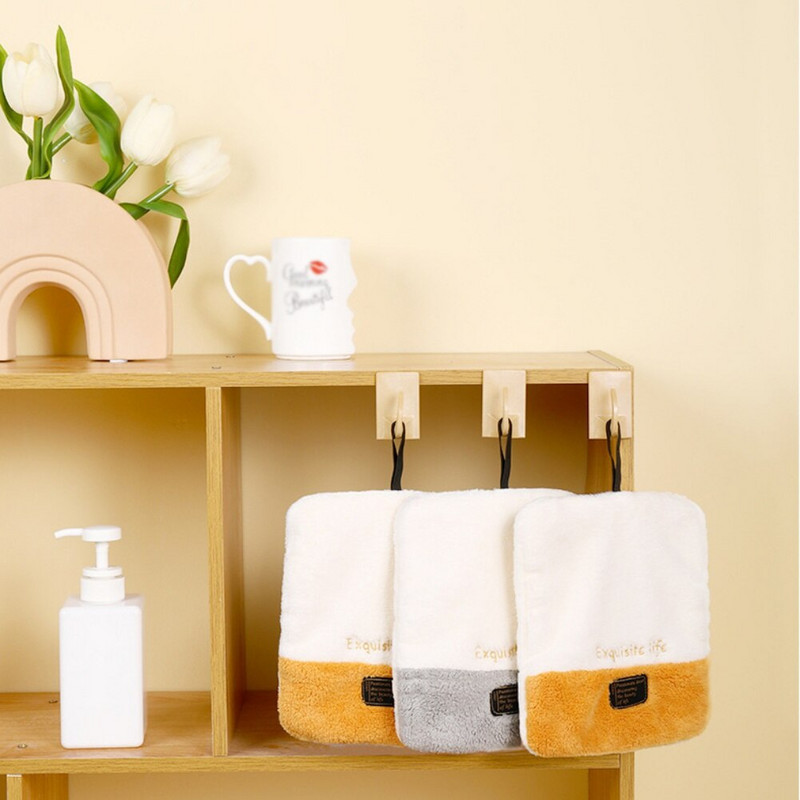 Szuper nedvszívó függő típusú törölköző Home Decora kettős célú korall bársony kéztörlő fürdőszoba konyhai törlőkendők