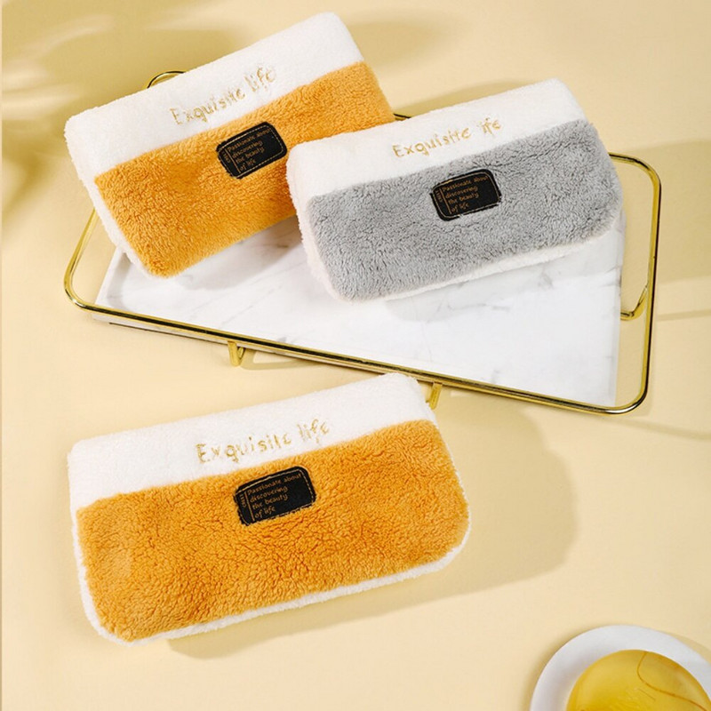 Szuper nedvszívó függő típusú törölköző Home Decora kettős célú korall bársony kéztörlő fürdőszoba konyhai törlőkendők