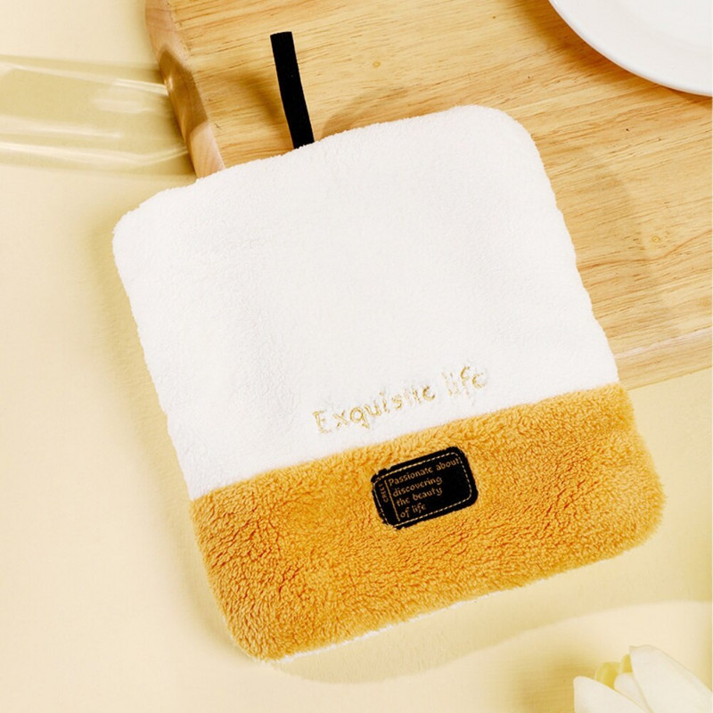 Szuper nedvszívó függő típusú törölköző Home Decora kettős célú korall bársony kéztörlő fürdőszoba konyhai törlőkendők