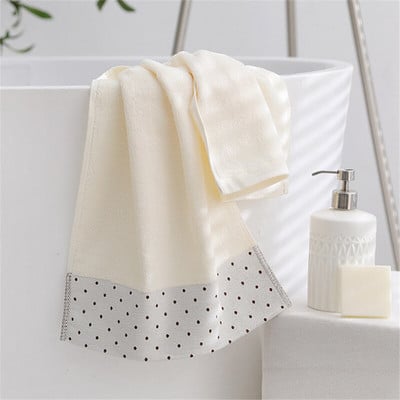 34x72cm 100% pamut törülköző pontmintás egyszínű puha otthoni fürdőszobai felnőtt kéztörlő