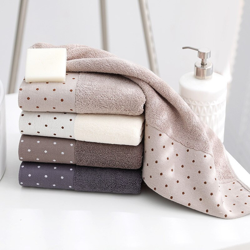 34x72cm 100% pamut törülköző pontmintás egyszínű puha otthoni fürdőszobai felnőtt kéztörlő