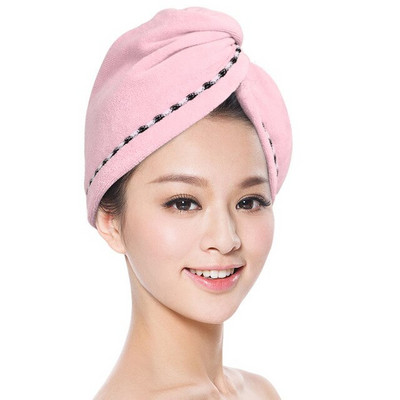 EHEH Șapcă cu uscare rapidă pentru doamne Șapcă pentru prosop de baie cu uscare super absorbantă cu nasturi Șapcă magică de uscare a părului de baie din microfibră