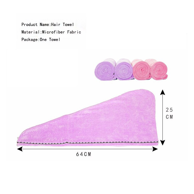 EHEH Șapcă cu uscare rapidă pentru doamne Șapcă pentru prosop de baie cu uscare super absorbantă cu nasturi Șapcă magică de uscare a părului de baie din microfibră