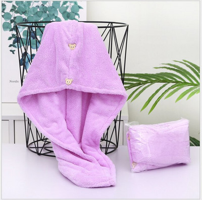 Gyorsan száradó női nedvszívó korall gyapjú fejtörülköző sampon szuperfinom méretű, vastagított zuhanysapka Erős vízfelvétel