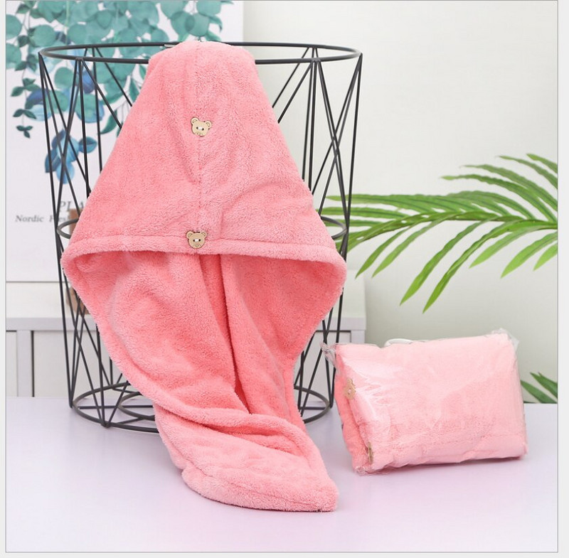 Gyorsan száradó női nedvszívó korall gyapjú fejtörülköző sampon szuperfinom méretű, vastagított zuhanysapka Erős vízfelvétel