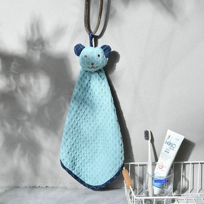 Waffle Cute Bear Rankšluostis Minkštas Sugeriantis Tualetinis Rankšluostis Animacinis Kabantis Rankšluostė Greitai Išdžiūsta Kabančių Kilpų Valymo Šluostė Virtuvei