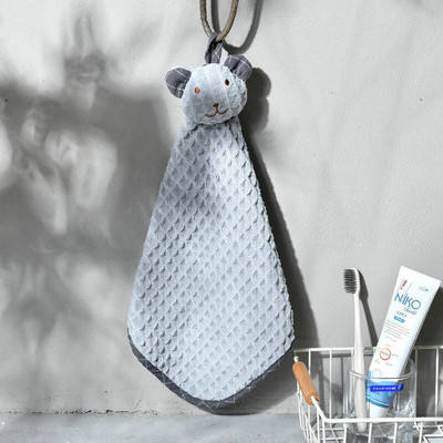 Waffle Cute Bear Rankšluostis Minkštas Sugeriantis Tualetinis Rankšluostis Animacinis Kabantis Rankšluostė Greitai Išdžiūsta Kabančių Kilpų Valymo Šluostė Virtuvei