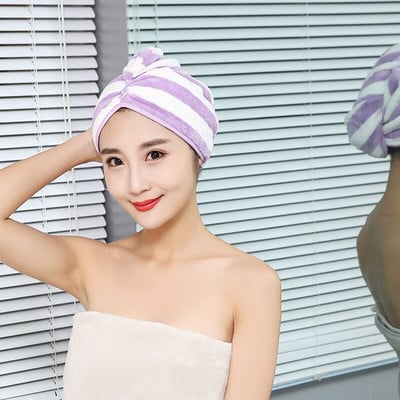 1 τεμ. Magic Microfiber Bathing Quick Dry Cap Turban Wrap Πετσέτα Καπέλο μπάνιου Χαριτωμένα μακριά μαλλιά Καπέλα ντους που στεγνώνει τα μαλλιά