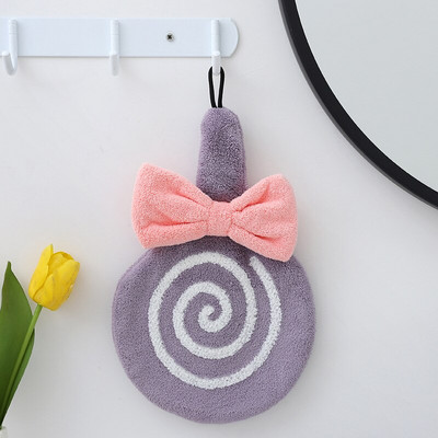 Gyorsan száradó puha nedvszívó korall bársony törölközők nyalóka kéztörlő konyhai fürdőszoba labda akasztóhurkokkal tisztítókendő