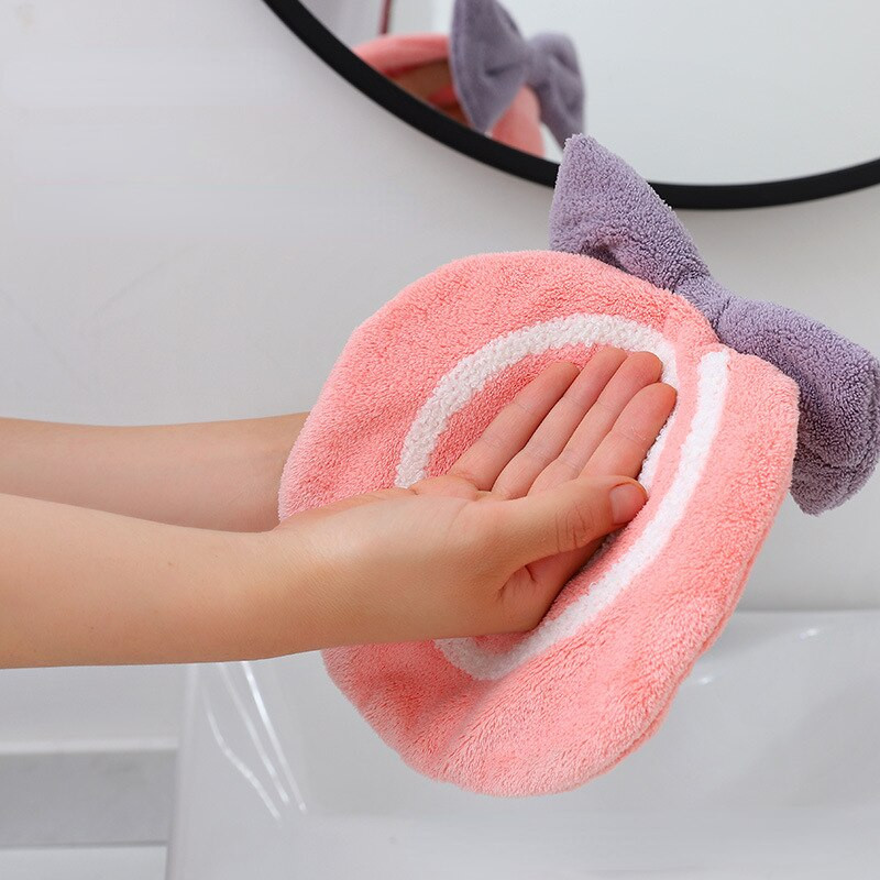 Gyorsan száradó puha nedvszívó korall bársony törölközők nyalóka kéztörlő konyhai fürdőszoba labda akasztóhurkokkal tisztítókendő