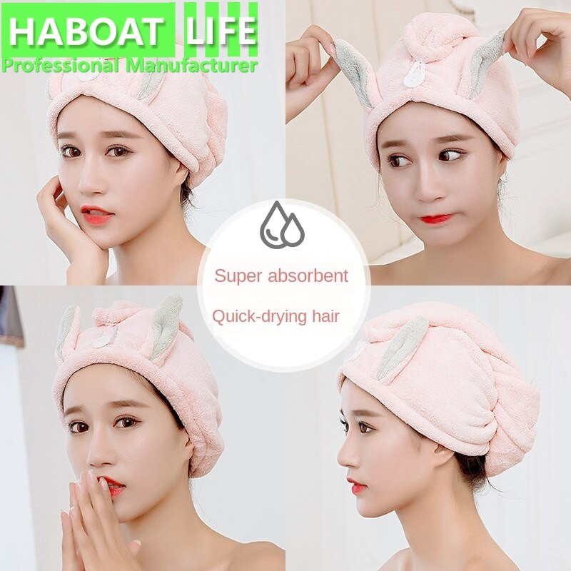 Moteriška plaukų džiovinimo kepuraitė, puikiai sugerianti greitai džiūstanti kepurė, sausa plaukų rankšluosčių rinkinys vonios kambariui F