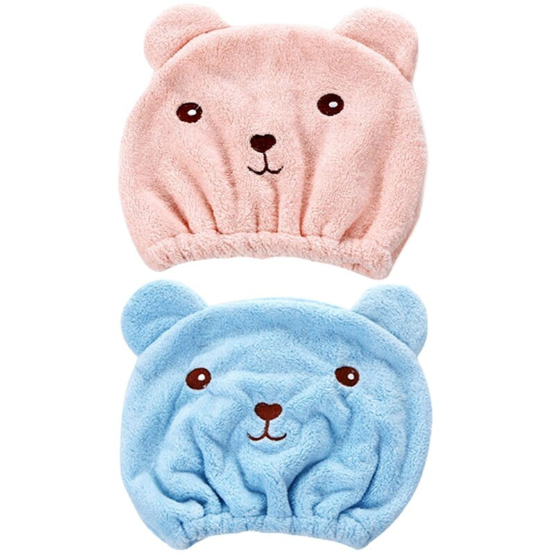 Rajzfilm hajturbán gyorsan szárítható hajsapka törölköző fejfedő zuhany sapka Mikroszálas fürdősapka fürdőszobai kiegészítők fürdőkádhoz