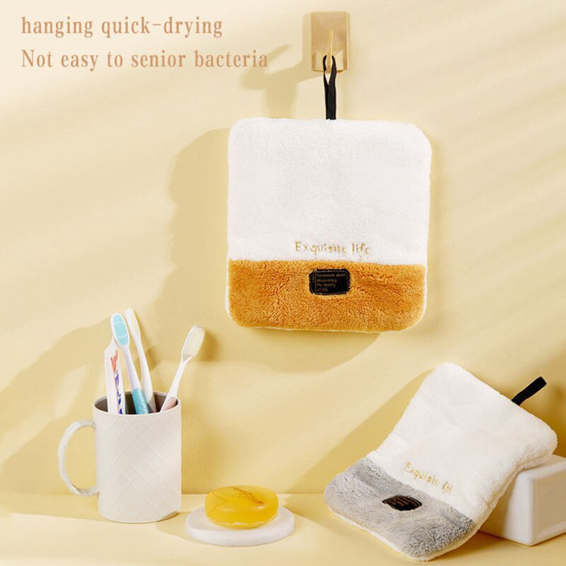 Prosop de mână moale din catifea corală, cârpă absorbantă, cârpă de vase, agățată pentru ștergere, accesorii de bucătărie, cârpă leneșă, accesorii de baie