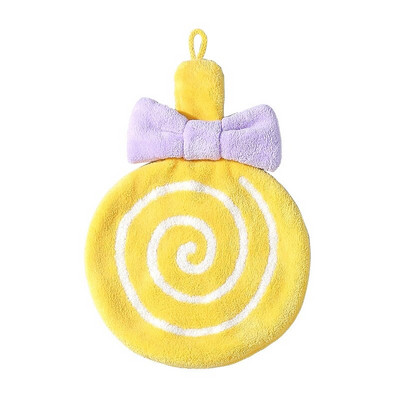 Prosop de mână agățat în formă de acadele șterge prosop de mână Coral catifea absorbant moale drăguț prosop de mână pentru copii pentru bucătărie baie Nou