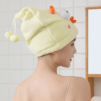 YADA 3D Cartoon Chicken Бързосъхнеща шапка за коса Абсорбираща шапка за кърпа Тюрбан Обвивка Мека шапка за душ Хавлиена кърпа за възрастни жени TW200019