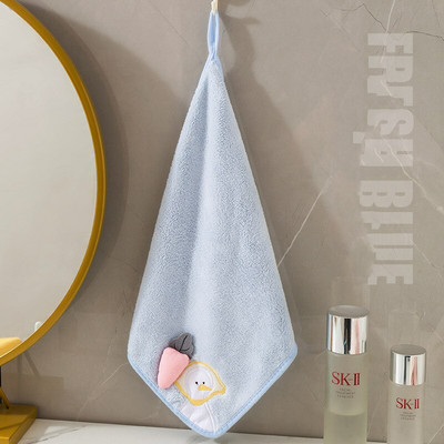 35X52CM Moale Coral Catifea Fructe drăguțe Prosoape de mână Prosoape Absorbante Agățate Bucătărie Baie Șterge Accesorii pentru cârpă de curățare