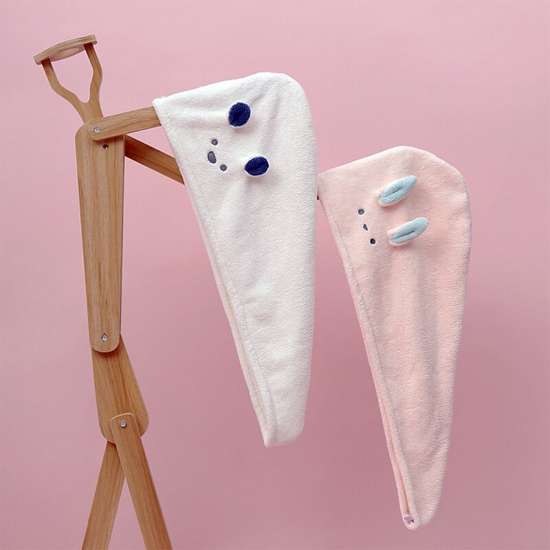 Naujas animacinis filmas Triušis Vonios Magic Mikropluošto Plaukų Rankšluostė Suaugusiesiems Rankšluosčiai Vonios Apvyniojama kepurė Quick Cap Turban Dry TW200003