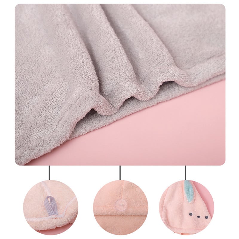 Naujas animacinis filmas Triušis Vonios Magic Mikropluošto Plaukų Rankšluostė Suaugusiesiems Rankšluosčiai Vonios Apvyniojama kepurė Quick Cap Turban Dry TW200003