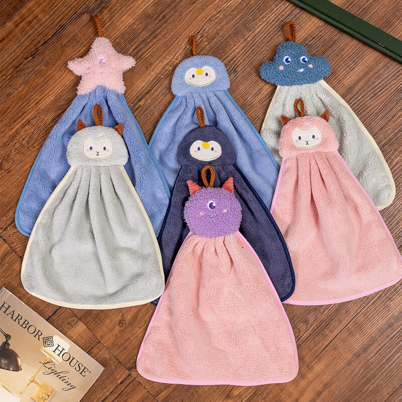 Prosop de 35 cm agățat din catifea moale de coral, prosop de bucătărie, prosop de baie, șterget absorbant, prosoape de pluș pentru agățat de mână