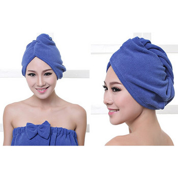 Lady Turban Microfiber Fabric Thickening Dry Hair Πετσέτα Υπεραπορροφητική πετσέτα ντους μαλλιών που στεγνώνει γρήγορα Καπάκι μπάνιου