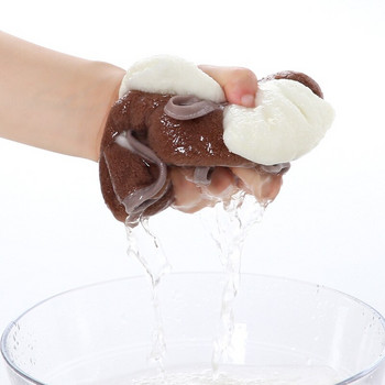 Πετσέτα χεριών 30x30 εκ. Φιόγκος Κοραλί βελούδο αγάπης κεντημένα κρεμασμένα μαλακό ύφασμα Σούπερ απορροφητικό πανί πιάτων για μπάνιο κουζίνας